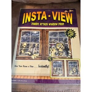 Beistle Insta-View Zombie Attack Window Prop Halloween Wall Decor 00918 NEW